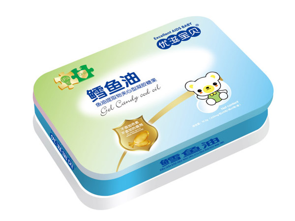 優(yōu)滋寶貝鱈魚油魚油提取物夾心型凝膠糖果 鐵聽