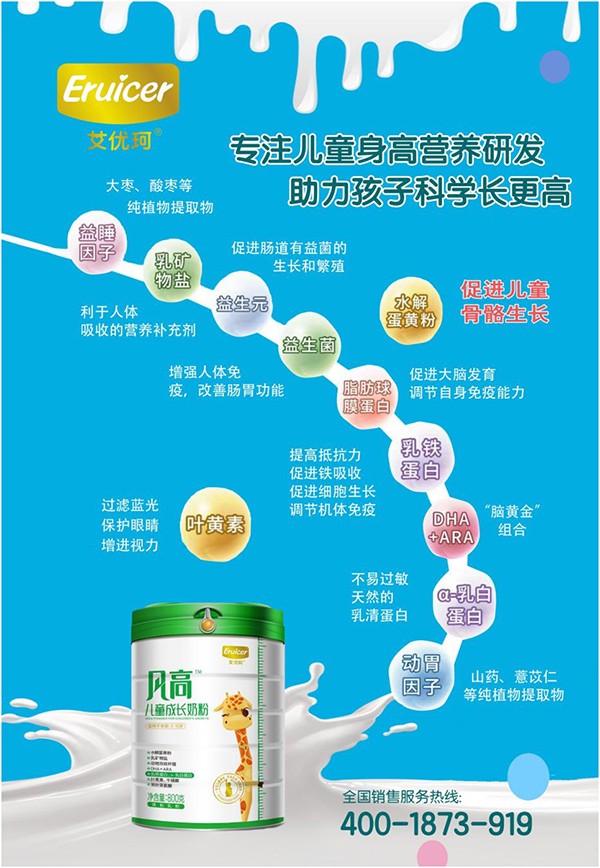 艾優(yōu)珂凡高兒童成長奶粉特點