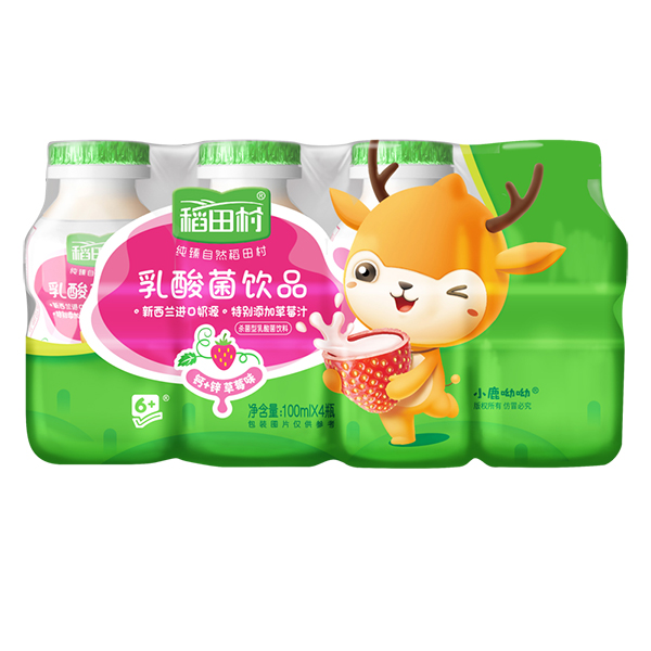 稻田村乳酸菌飲品-鈣+鋅草莓味