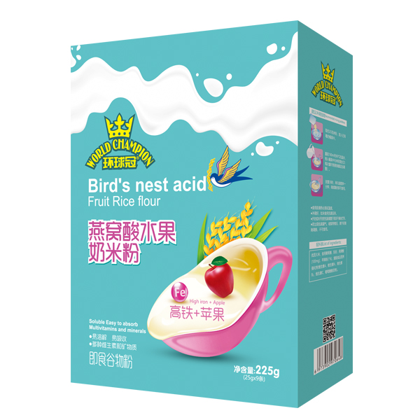 環(huán)球冠燕窩酸水果奶米粉盒裝 高鐵+蘋(píng)果