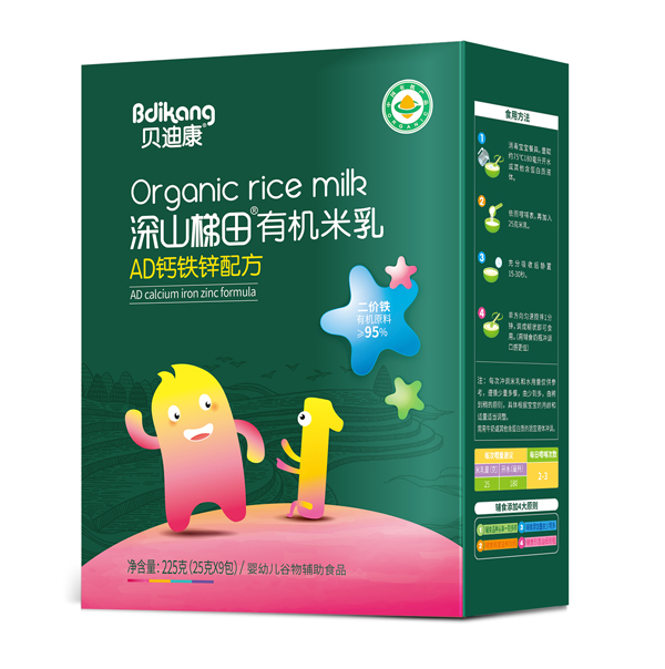 貝迪康深山梯田有機(jī)米乳 AD鈣鐵鋅配方 盒裝