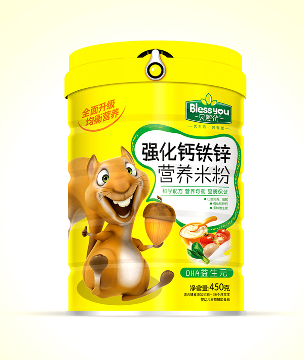 貝熙優(yōu)強化鐵鋅鈣營養(yǎng)米粉 450克(DHA益生元)