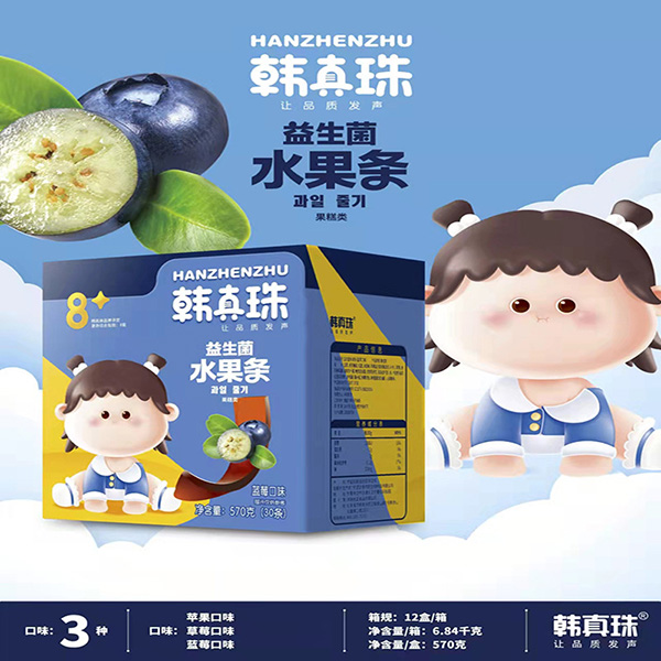 韓真珠益生菌水果條570g草莓味蘋果味藍莓味兒童水果糕果丹皮零食1.jpg