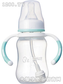 比親高透明帶把小圓弧自動(dòng)奶瓶120ML