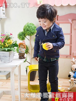 開(kāi)心寶貝深藍(lán)色牛仔裝