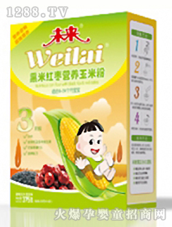 未來(lái)牌黑米紅棗營(yíng)養(yǎng)玉米粉3段375g