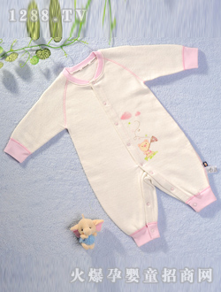 迪迪牌歡樂(lè)熊粉紅系扣哈衣