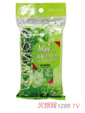 欣然茉莉清潔濕巾單片
