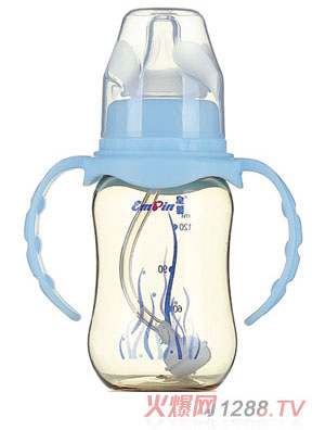 皇嬰PPSU標(biāo)口圓弧自動奶瓶120m藍(lán)色