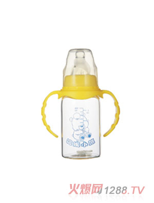 哈尼小熊寬口徑收腰形雙耳PP奶瓶180ml