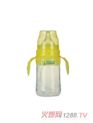哈尼小熊寬口徑收腰形雙耳自動(dòng)PP奶瓶