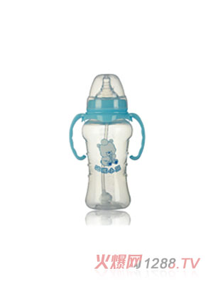 哈尼小熊寬口錐形雙耳自動(dòng)PP奶瓶