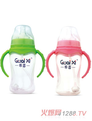 乖喜寬口弧形PP有耳自動保鮮奶瓶240ML G0062