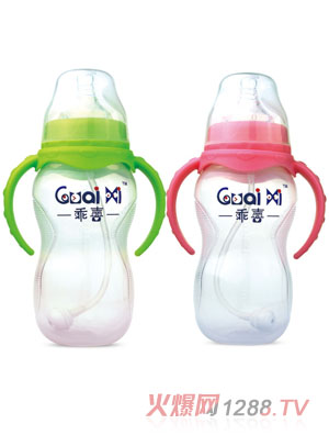 乖喜寬口弧形PP有耳自動保鮮奶瓶330ML G0063