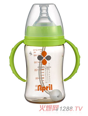 愛(ài)普麗PPSU寬口弧形奶瓶210ml綠色