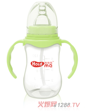 抱抱我標(biāo)口徑160ml葫蘆型帶柄自動pp奶瓶