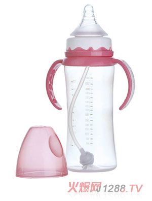 功夫?qū)氊怭P寬口自動(dòng)大奶瓶紅色