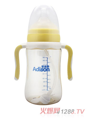 愛迪熊260ml寬口有耳自動PPSU仿生奶瓶