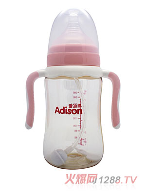 愛迪熊260ml寬口有耳自動PPSU仿生奶瓶