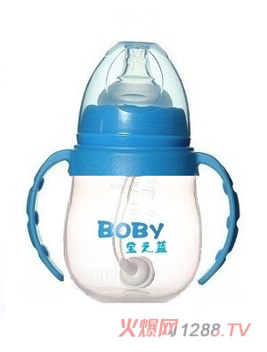 小蘋果仿生奶瓶180ML藍色