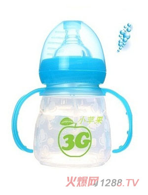 3G小蘋(píng)果軟奶瓶150ML藍(lán)色