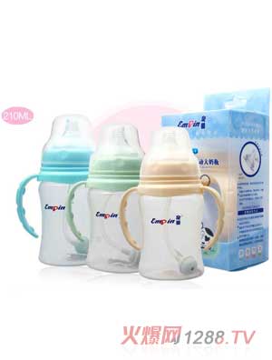 皇嬰寬口PP自動奶瓶210ML