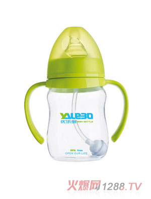 優(yōu)樂(lè)寶PP寬口徑有柄自動(dòng)奶瓶180ML(M)