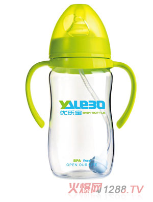 優(yōu)樂(lè)寶PP寬口徑有柄自動(dòng)奶瓶300ML(Y)