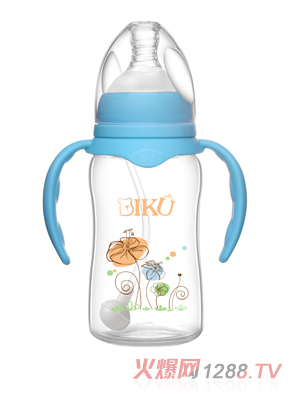 比酷熊嬰幼兒PP奶瓶藍色