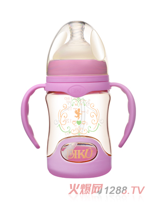 比酷熊PPSU嬰幼兒奶瓶180ML玫紅色
