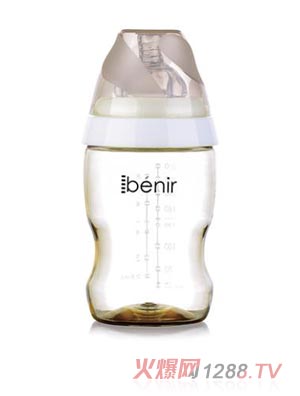 清素250ml寬口PPSU奶瓶配中流量奶嘴-金色