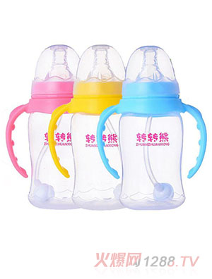 轉(zhuǎn)轉(zhuǎn)熊高級(jí)有柄自動(dòng)吸管PP奶瓶