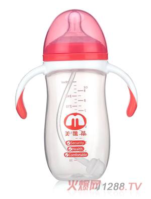 美凱蒂PP奶瓶280ML紅色