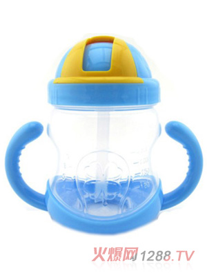 陽光兔滑蓋防漏訓(xùn)練吸管杯藍色
