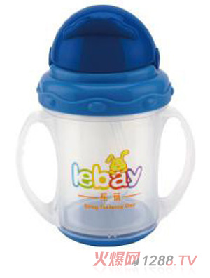 陽光兔企鵝吸管訓(xùn)練杯180ML藍色