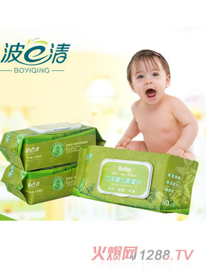 波一清嬰兒口手濕巾金銀花+紫草提取液80片