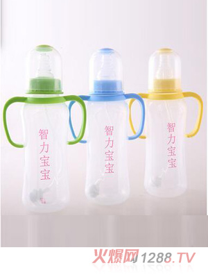 愛嬰寶自動吸管帶手柄PP奶瓶260ml