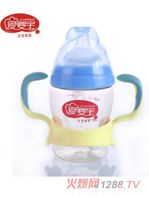 愛嬰寶新款寶寶有柄PPSU奶瓶180ml