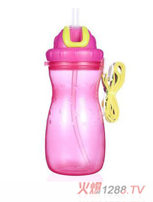 母愛兒童背帶學飲杯550ML 玫紅