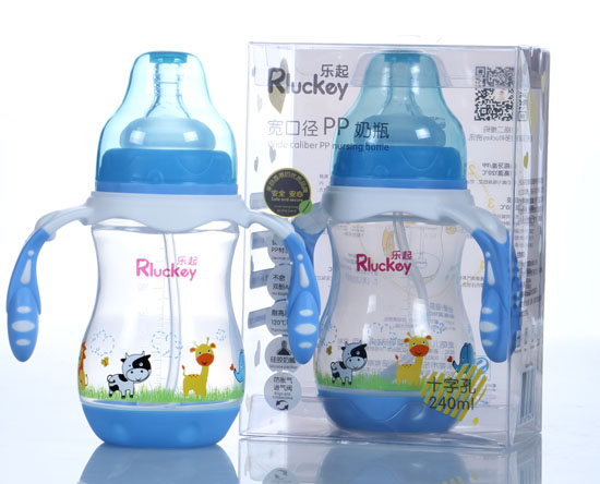 樂起240ml寬口PP奶瓶藍(lán)